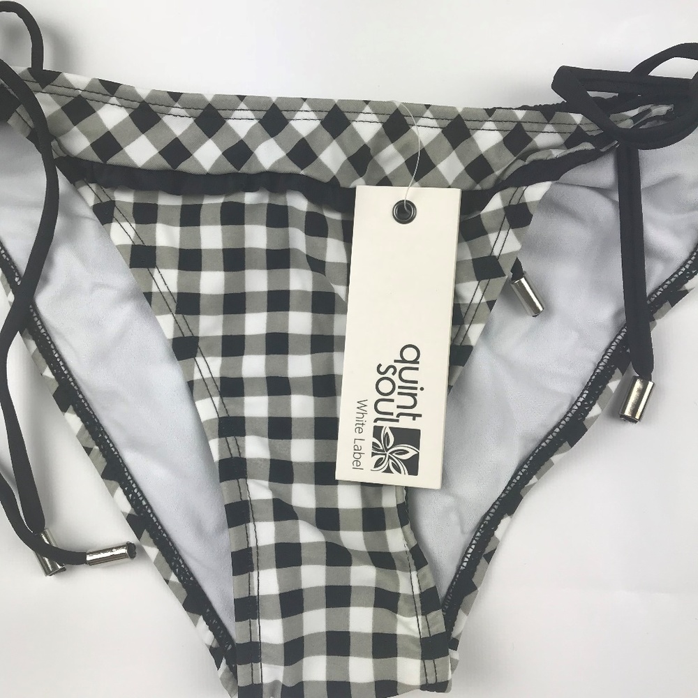 💎Quintsoul Check Me Mid Rise Side Tie Bottom - Picture 2 of 7